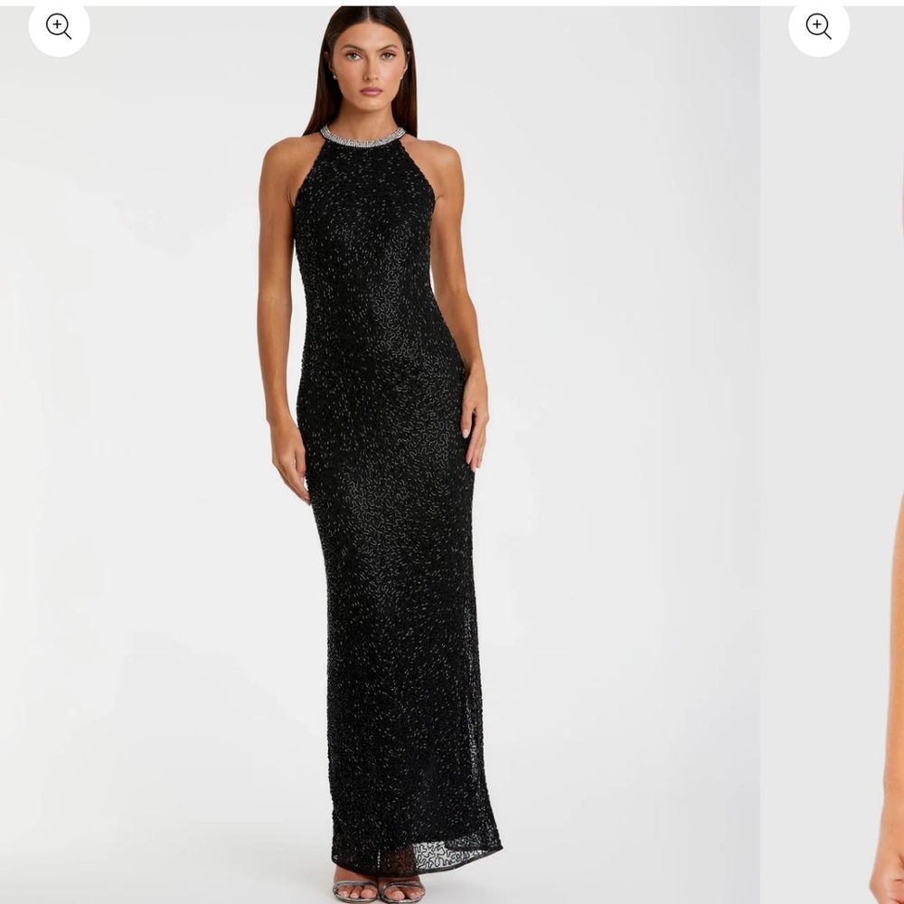 NWOT Mac Duggal Black Sequin Gown